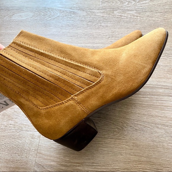 Zara Mid-Height Leather ankle boots size 7.5 - Picture 13 of 13